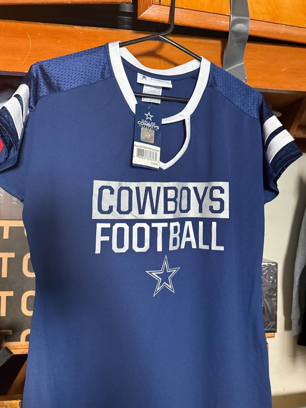 NFL Navy and White Dallas Cowboys Football Short Sleeve Tee